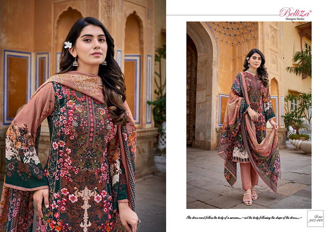 Riwayat 947 By Belliza Designer Viscose Rayon Printed Dress Material Wholesale Online
